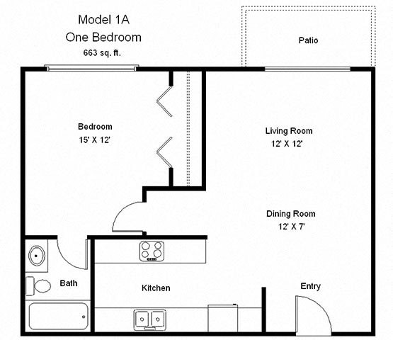 1 Bedroom Floor Plan